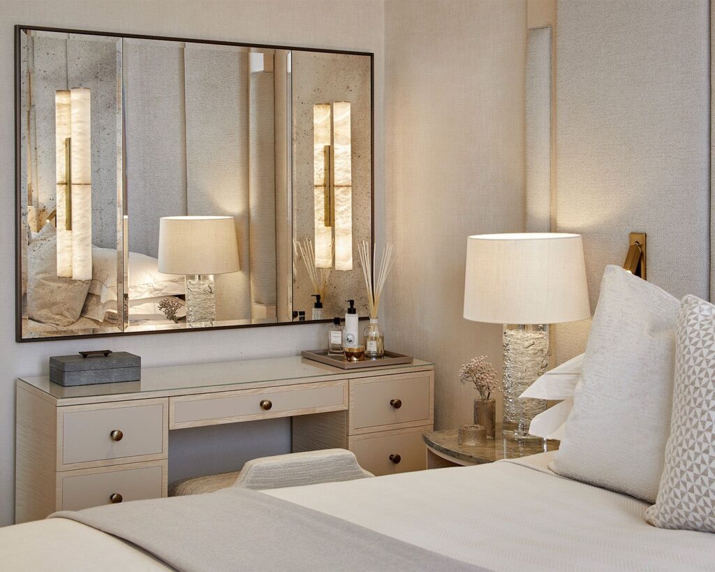 Bedroom Antique mirrors can add a luxurious touch to bedroom design.