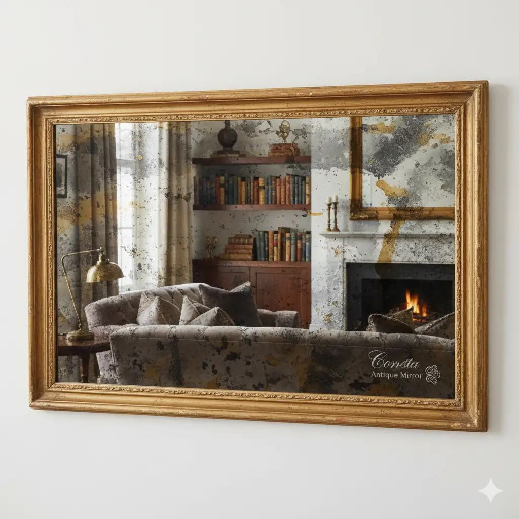 A beautifully framed antique mirror can become a focal point in any interior.