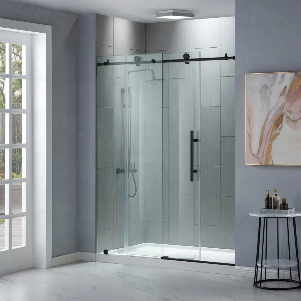 Frameless glass shower door installation in Naples FL